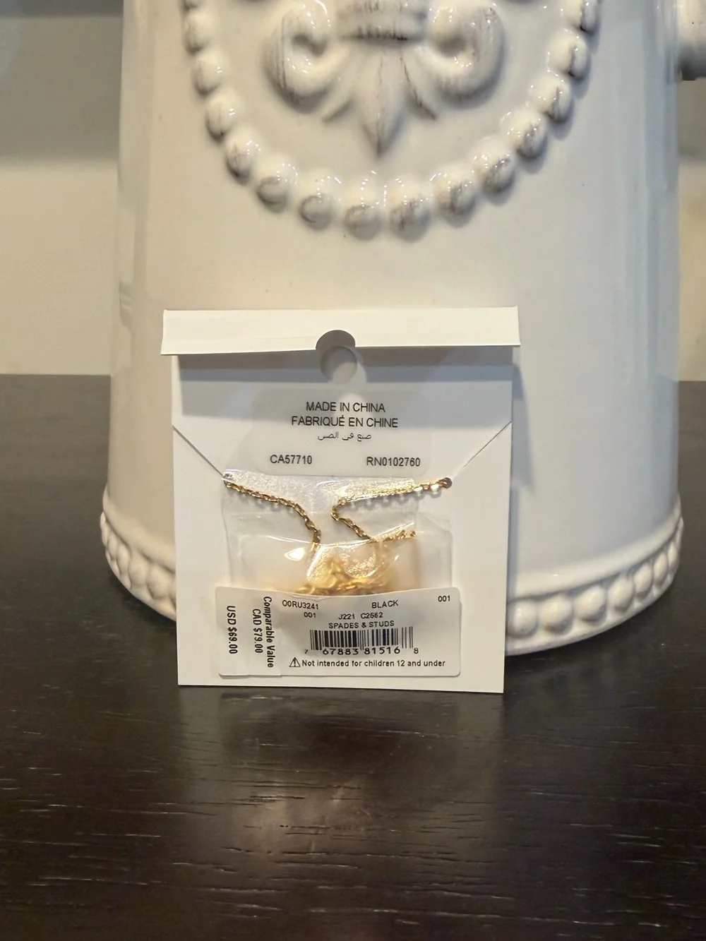 Kate Spade Spades & Studs Enamel Mini Pendant Necklace
